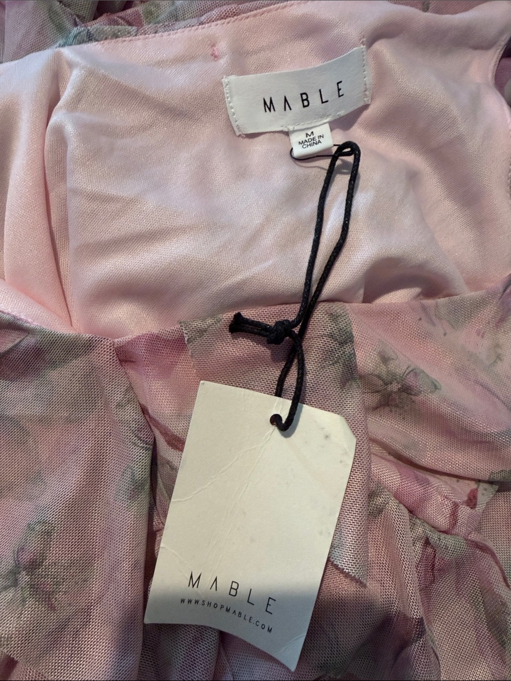 MABLE Pink Floral Ruffle Tiered Maxi Dress, size M - Picture 4 of 5